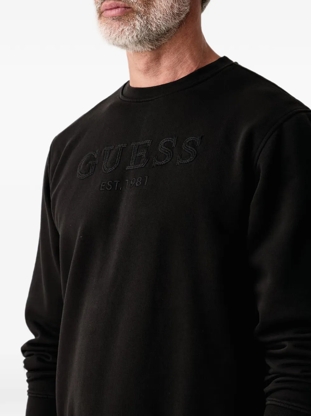 GUESS USA embroided logo sweatshirt Zwart
