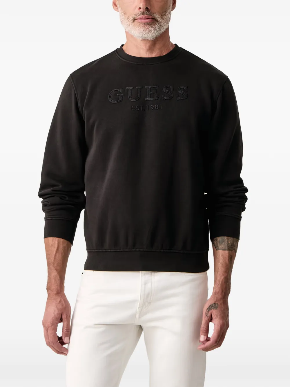 GUESS USA embroided logo sweatshirt Zwart