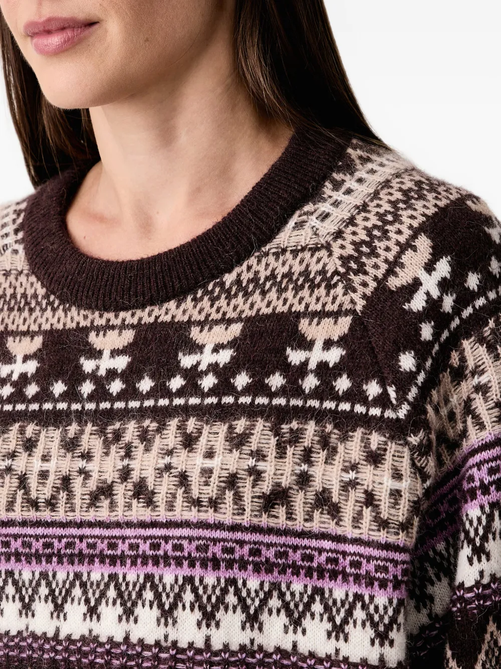 Marc O'Polo fair isle-knit raglan-sleeve sweater Bruin