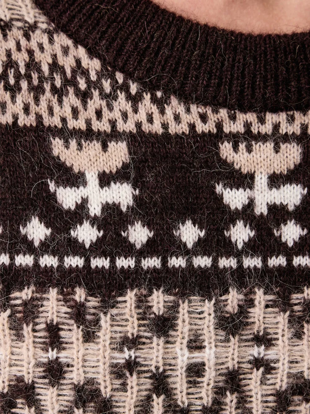 Marc O'Polo fair isle-knit raglan-sleeve sweater Bruin