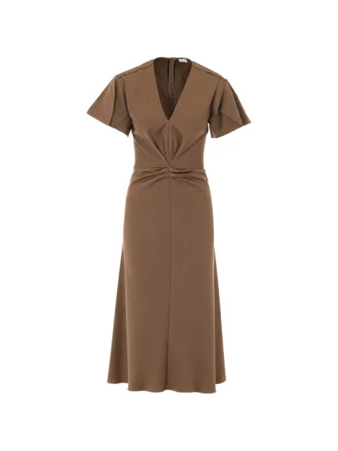 Rue du Bac twisted-waist ruffled-sleeve midi dress