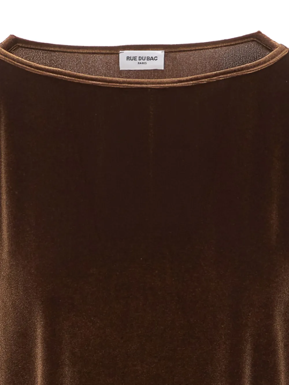 Rue du Bac velvet-effect three-quarter-sleeve blouse Bruin