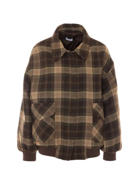 Rue du Bac check-pattern bomber jacket