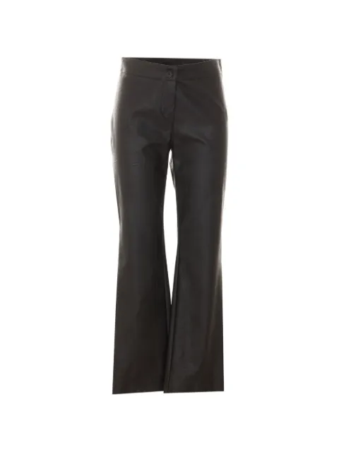 Rue du Bac leather-effect flared trousers