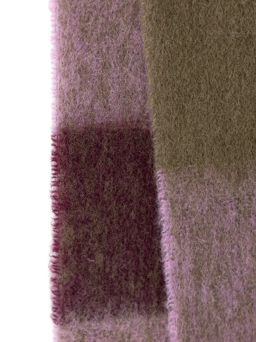 Marc O'Polo check fringed scarf Paars