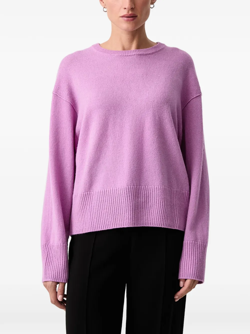 Marc O'Polo ribbed-knit drop-shoulder sweater Paars