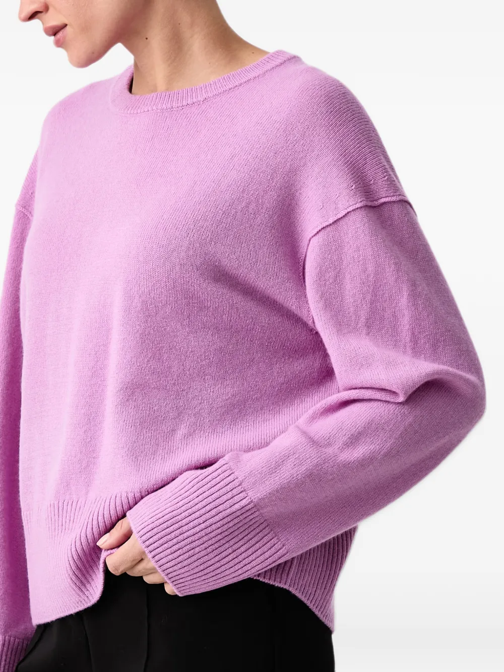 Marc O'Polo ribbed-knit drop-shoulder sweater Paars