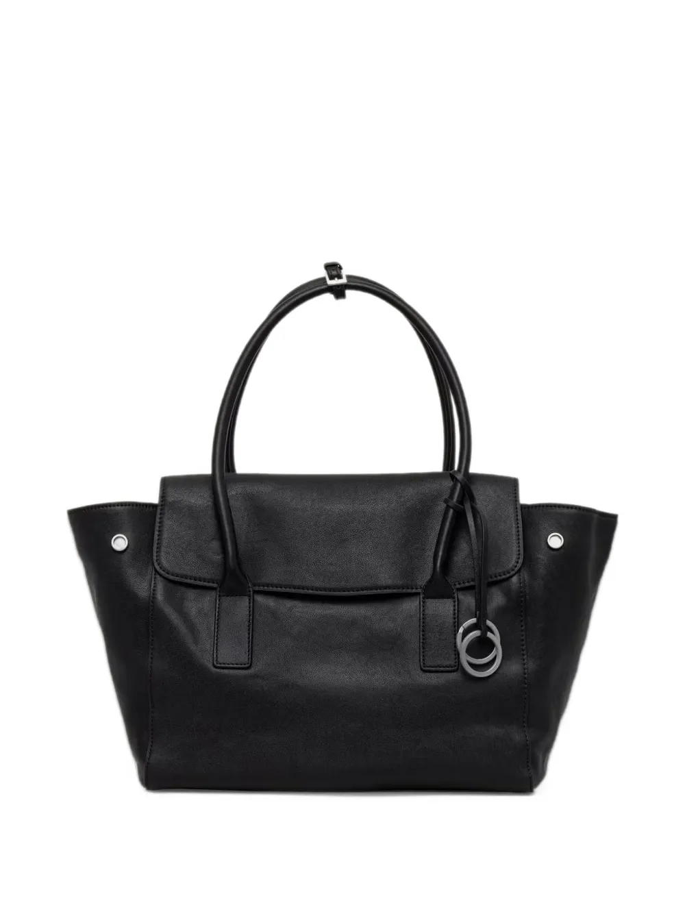 Marc O'Polo Gaby foldover-top leather tote bag Zwart