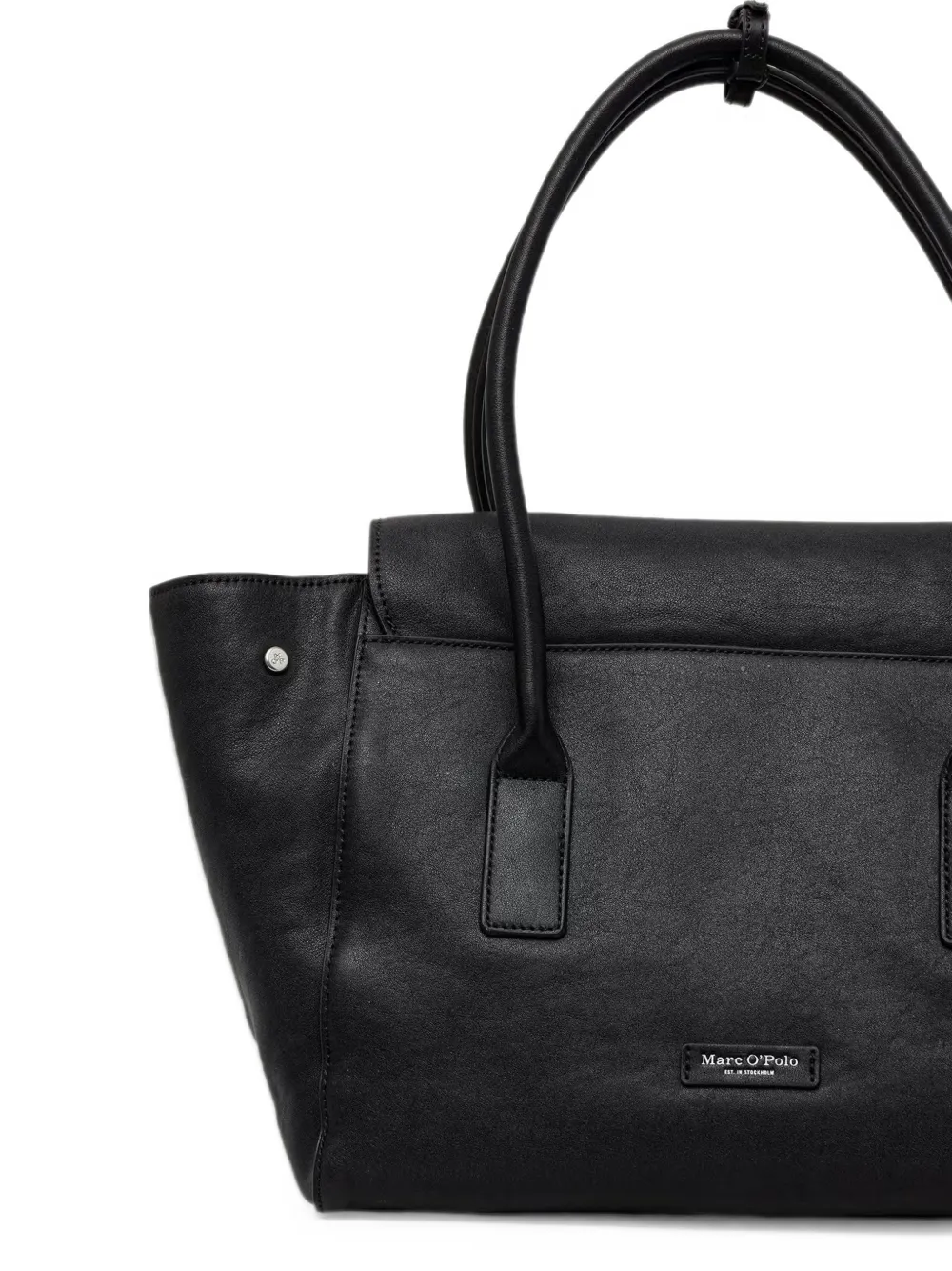 Marc O'Polo Gaby foldover-top leather tote bag Zwart