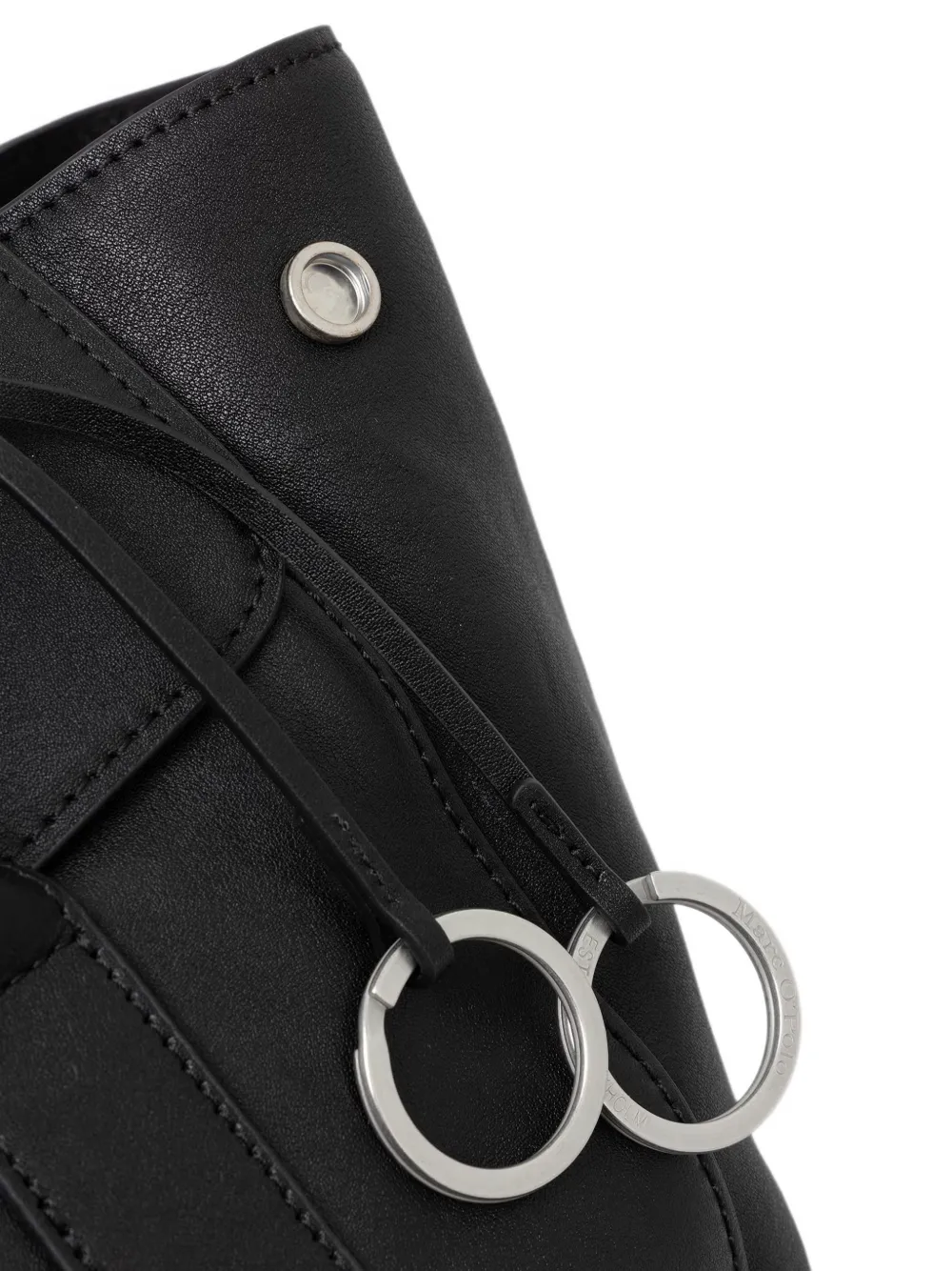 Marc O'Polo Gaby foldover-top leather tote bag Zwart