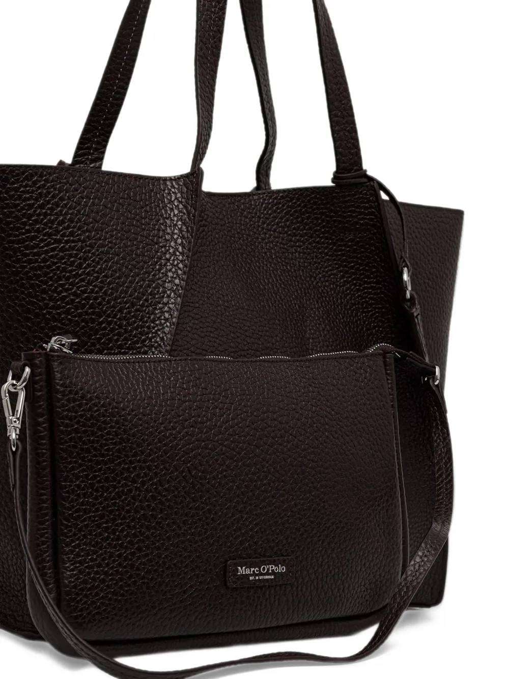 Marc O'Polo Biana pebbled leather handbag Rood