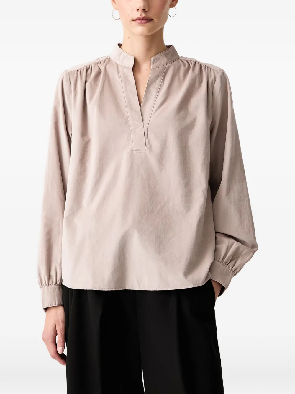 Marc O'Polo long-sleeve velvet-corduroy blouse - Toni neutri