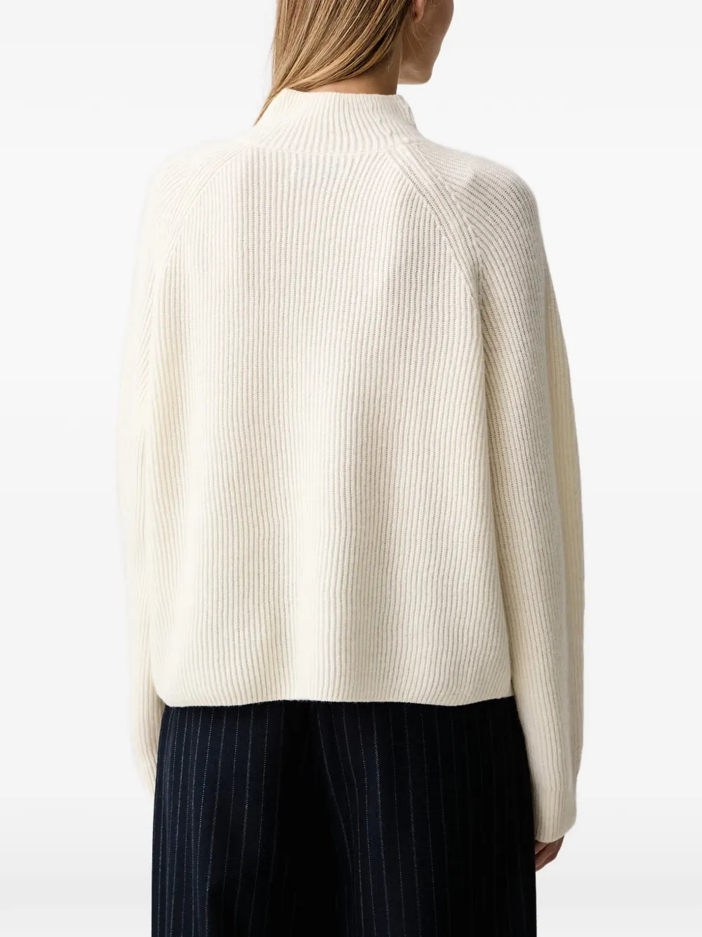 Marc O'Polo ribbed-knit zip-up sweater Beige