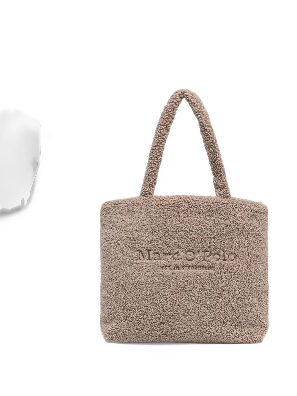 Marc O'Polo fleece-texture logo-embroidered tote bag Beige