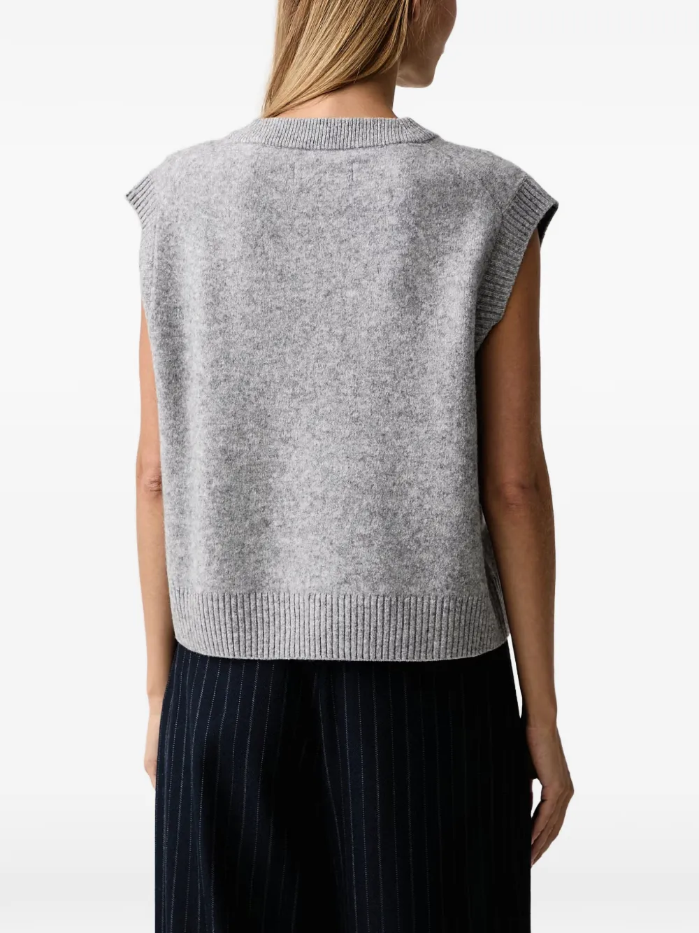 Marc O'Polo V-neck knitted vest Grijs