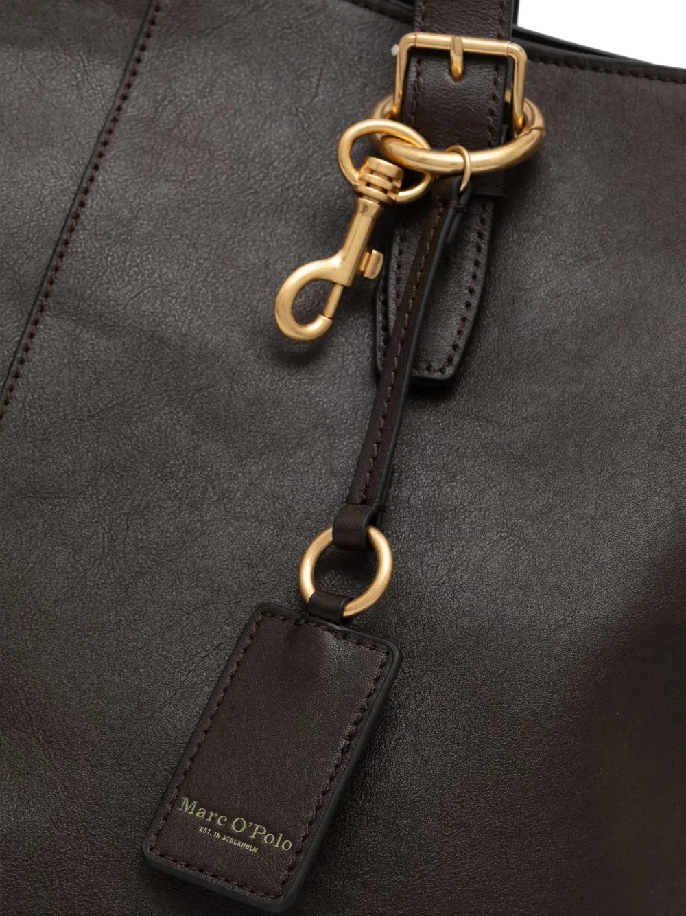 Marc O'Polo Phillis buckle-detail leather tote bag Bruin