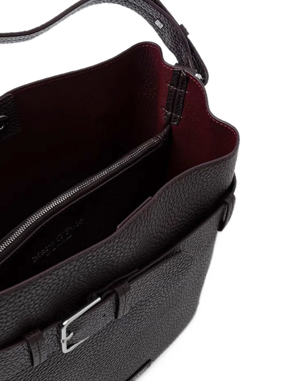 Marc O'Polo buckle-detail grained-leather tote bag Rood