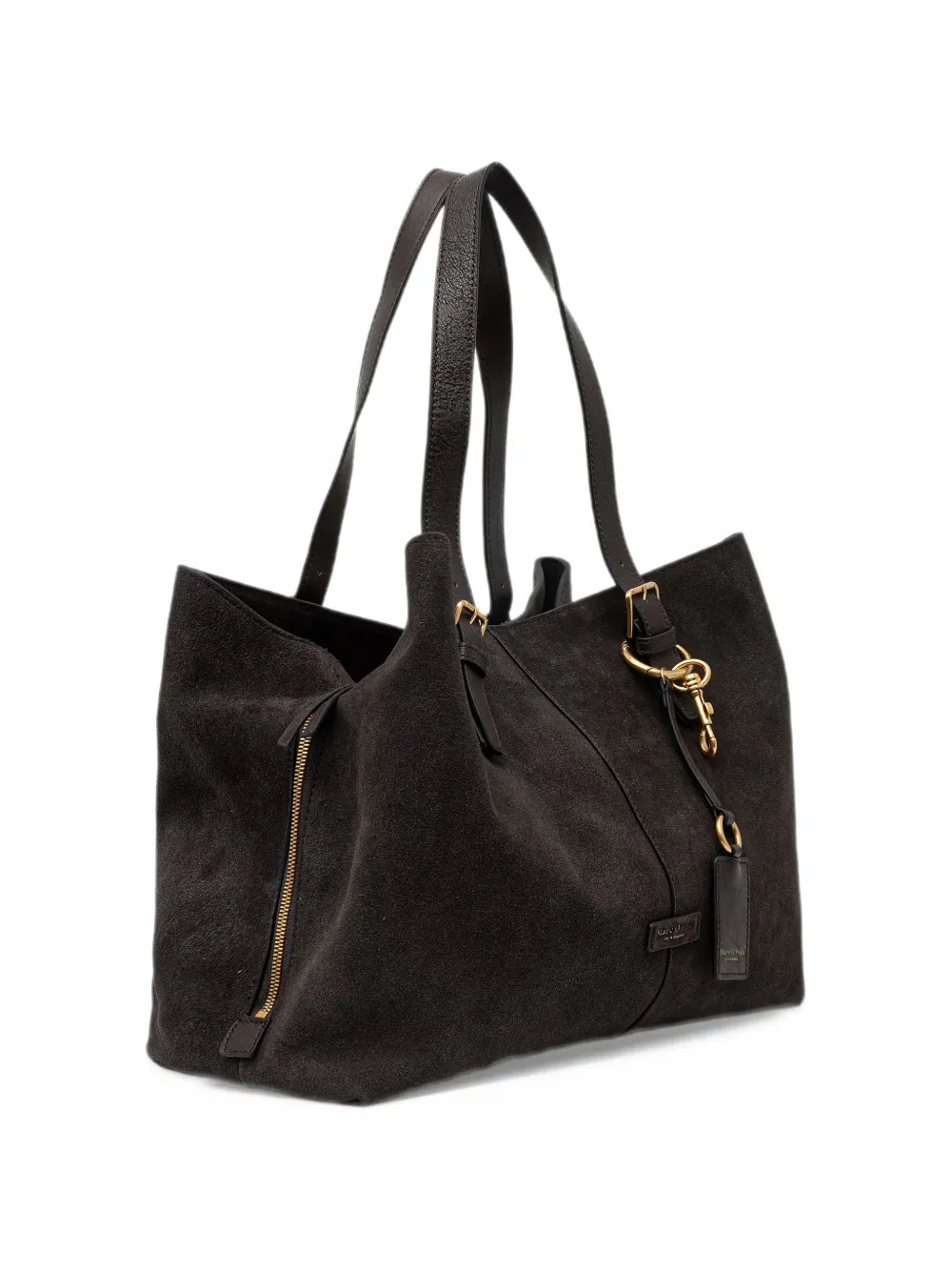 Marc O'Polo Phillis suede buckle-detail tote bag Bruin