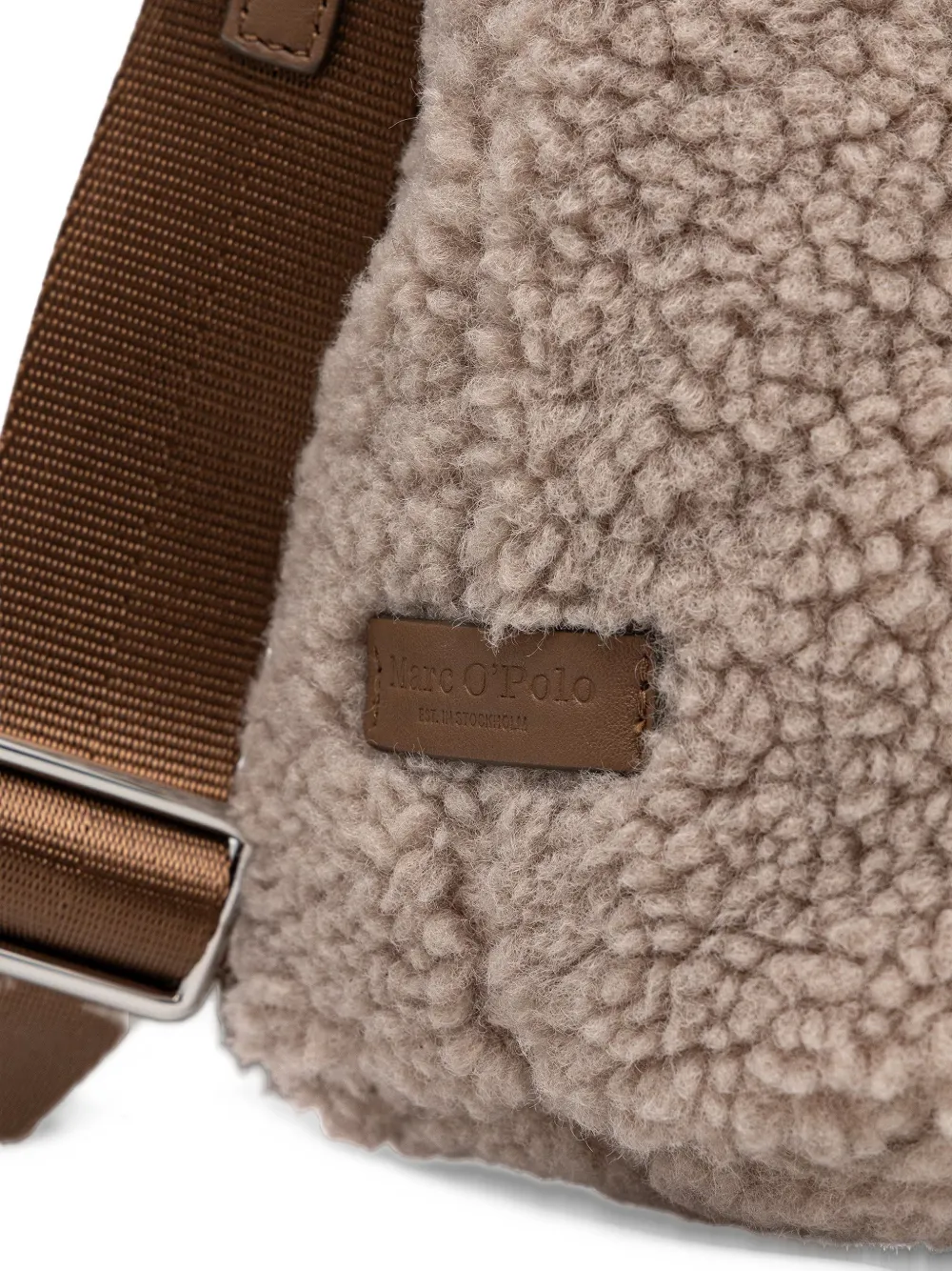 Marc O'Polo small Caren teddy shoulder bag Beige