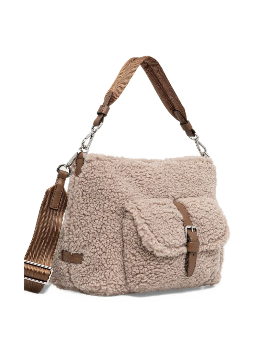 Marc O'Polo small Caren teddy shoulder bag Beige