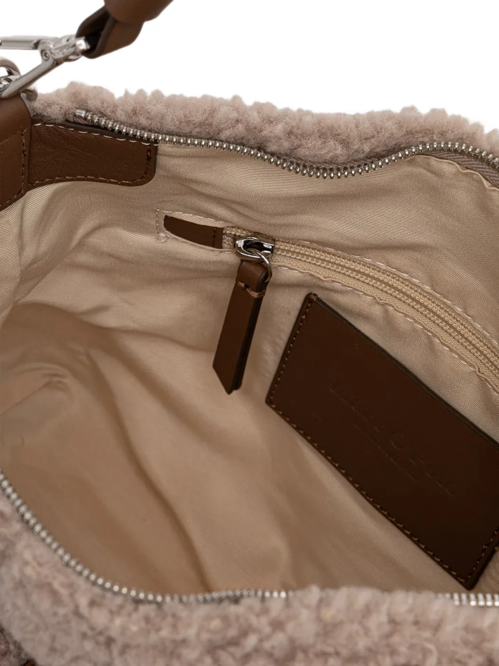 Marc O'Polo small Caren teddy shoulder bag Beige