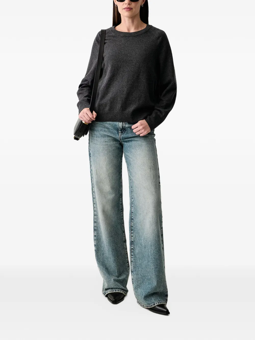 Marc O'Polo long-sleeve round-neck sweater Grijs