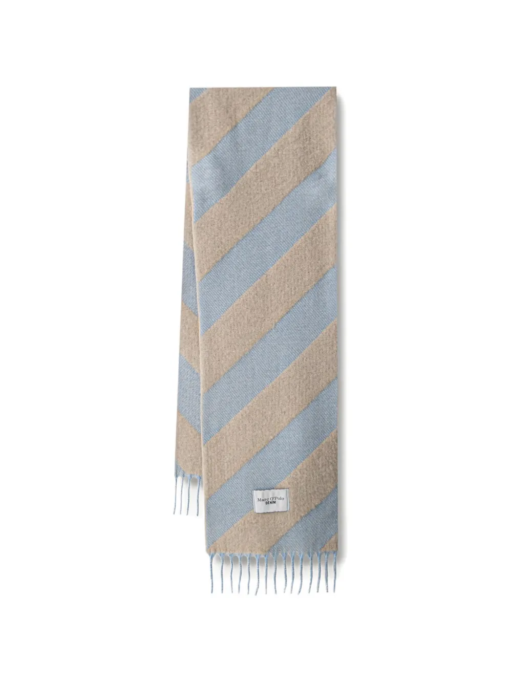 Marc O'Polo diagonal-stripe fringed scarf - Toni neutri
