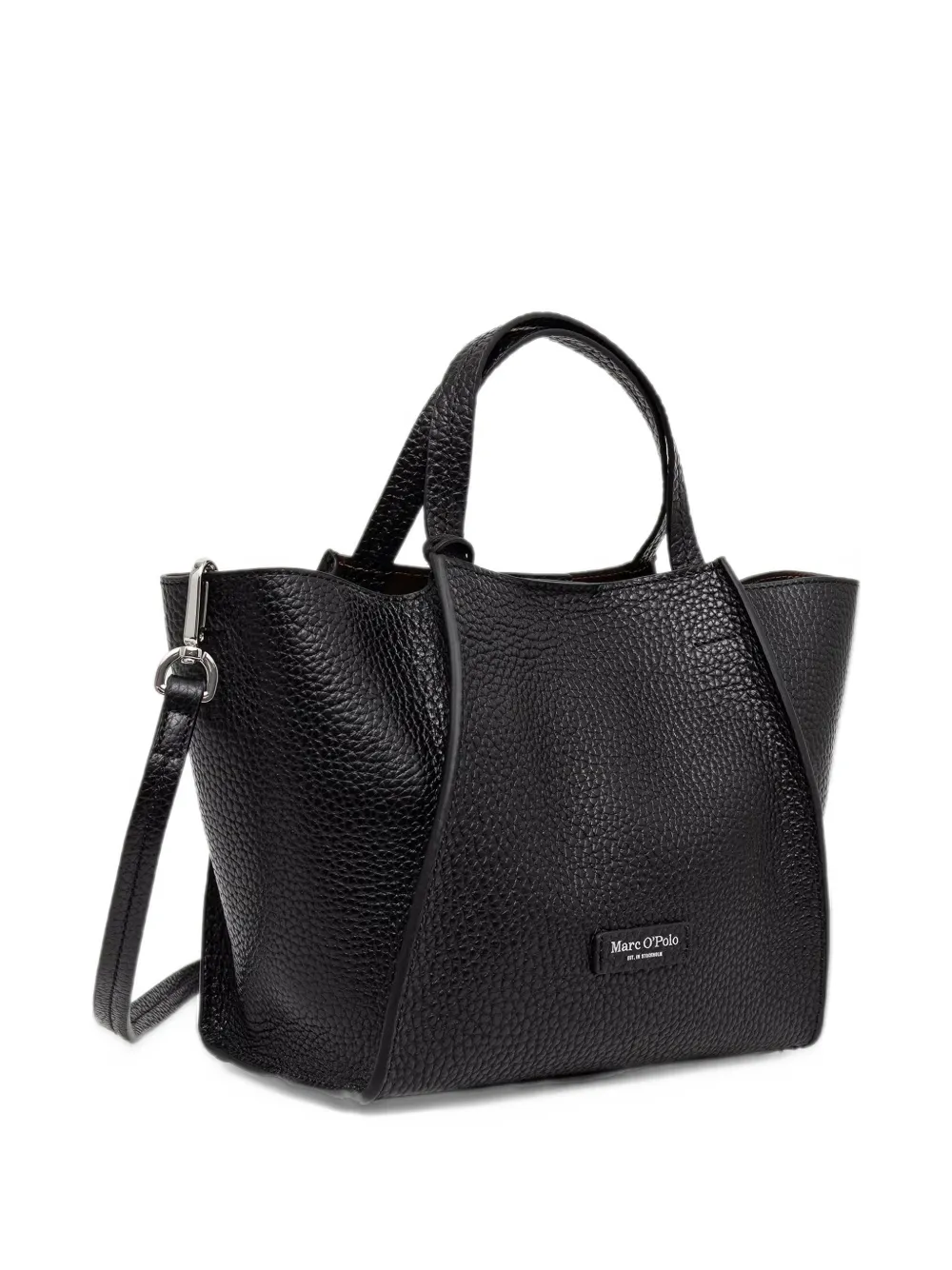 Marc O'Polo Biani grained tote bag Zwart
