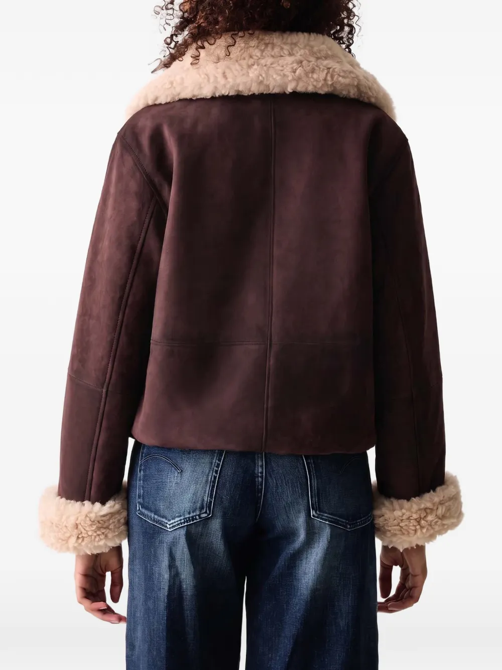 Marc O'Polo shearling-trim suede jacket Bruin