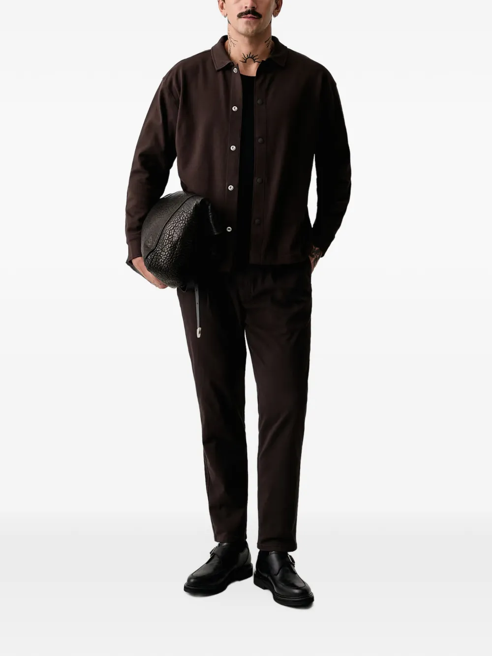 Marc O'Polo Anders pleated elasticated-waistband trousers Bruin