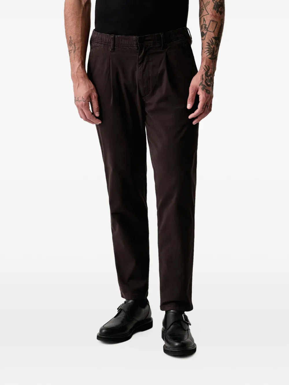 Marc O'Polo Anders pleated elasticated-waistband trousers Bruin