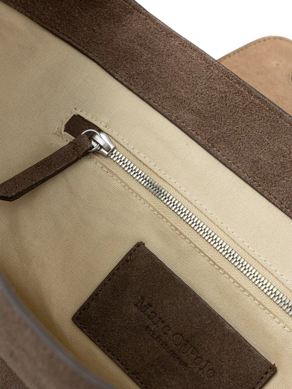 Marc O'Polo Gaby suede tote bag Bruin