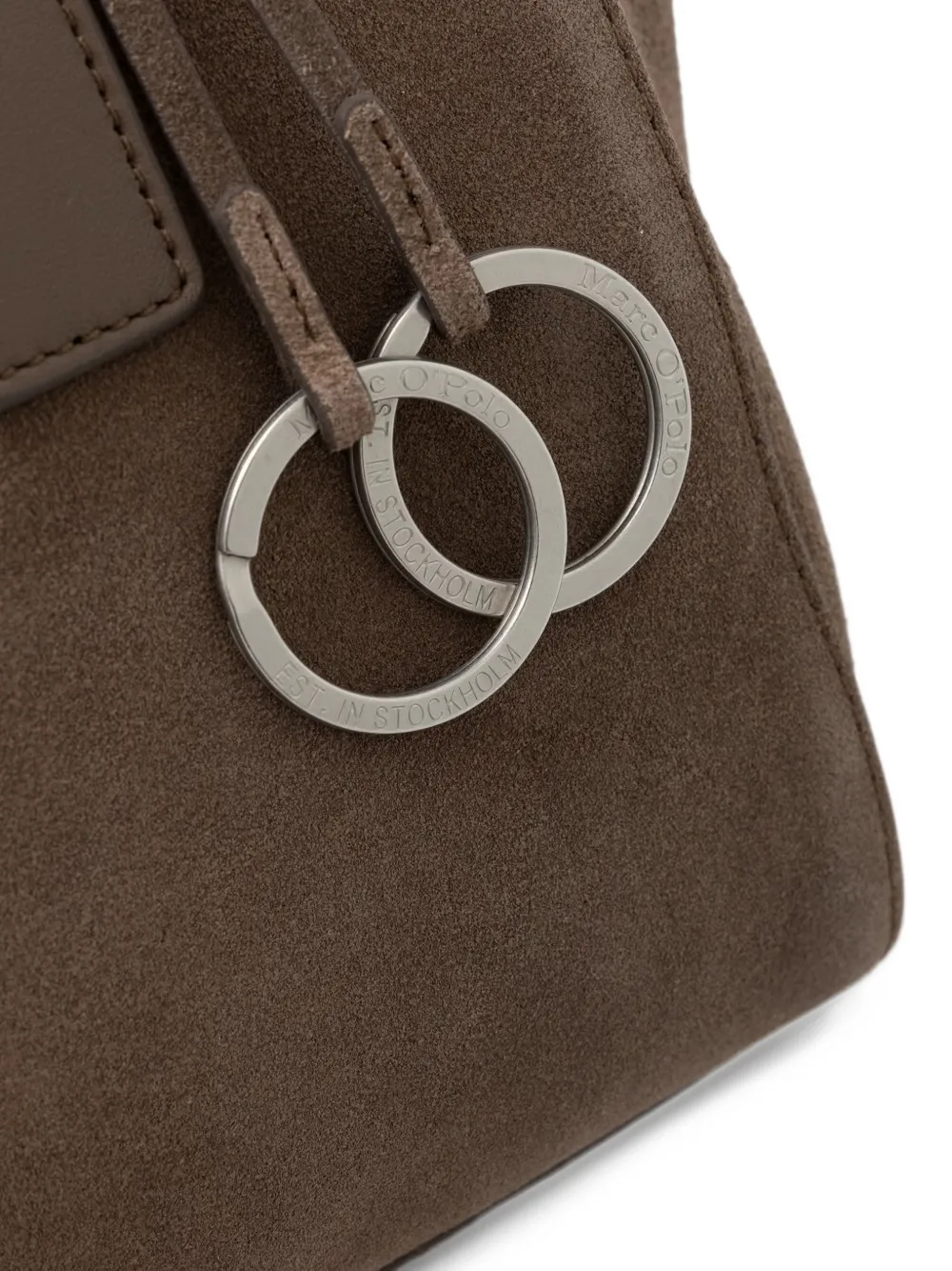 Marc O'Polo Gaby suede tote bag Bruin