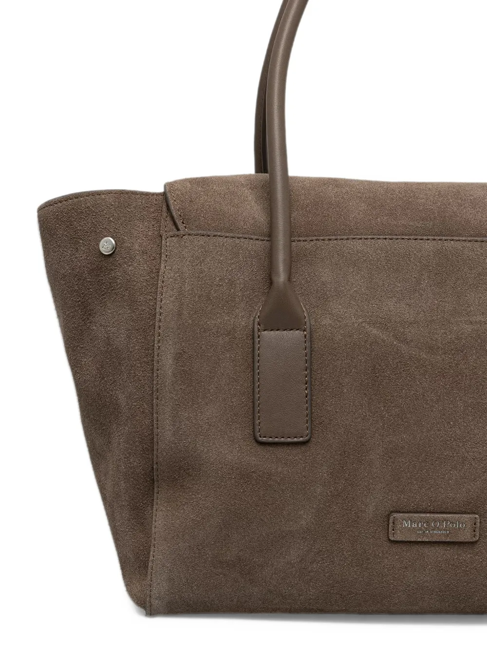 Marc O'Polo Gaby suede tote bag Bruin