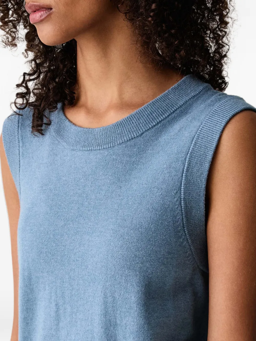 Marc O'Polo ribbed-trim knitted vest Blauw