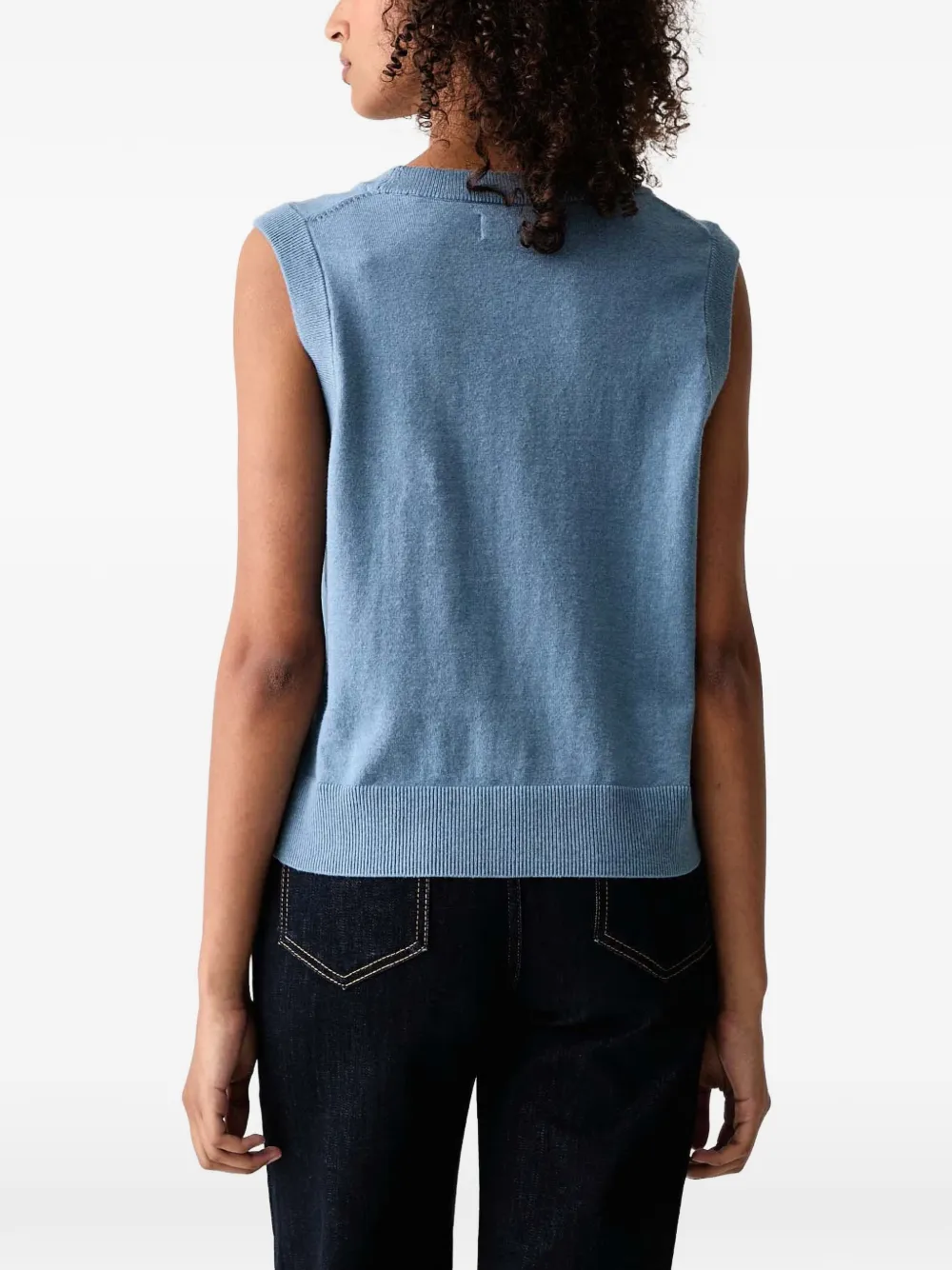 Marc O'Polo ribbed-trim knitted vest Blauw