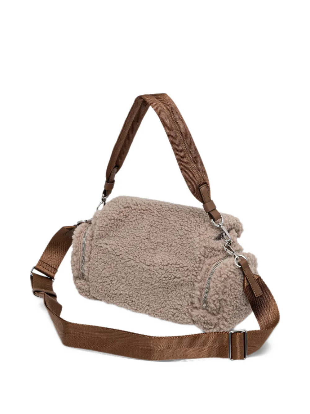 Marc O'Polo Carmen faux-shearling buckle-fastening shoulder bag Beige