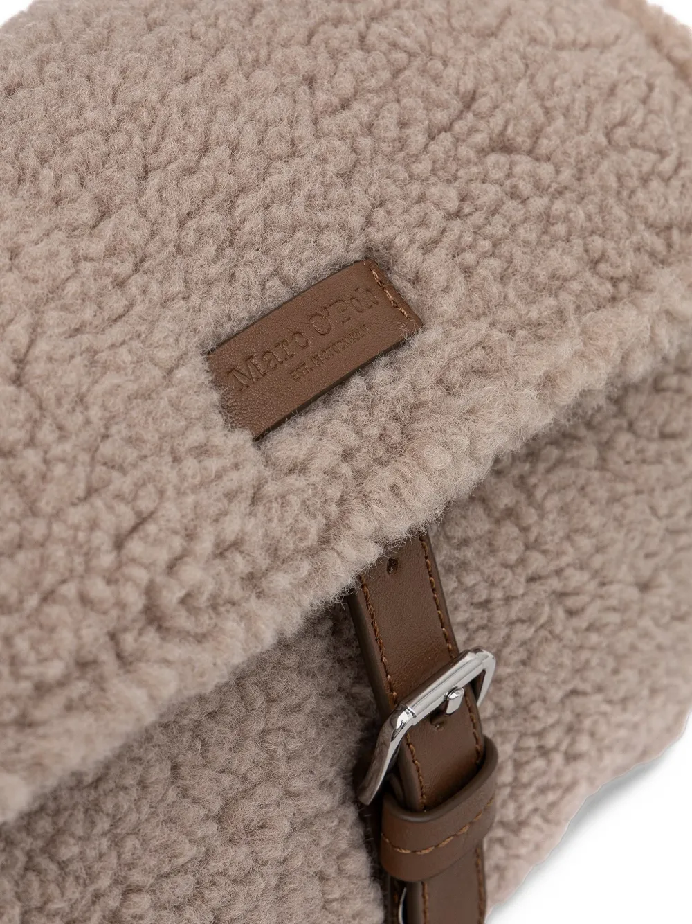 Marc O'Polo Carmen faux-shearling buckle-fastening shoulder bag Beige