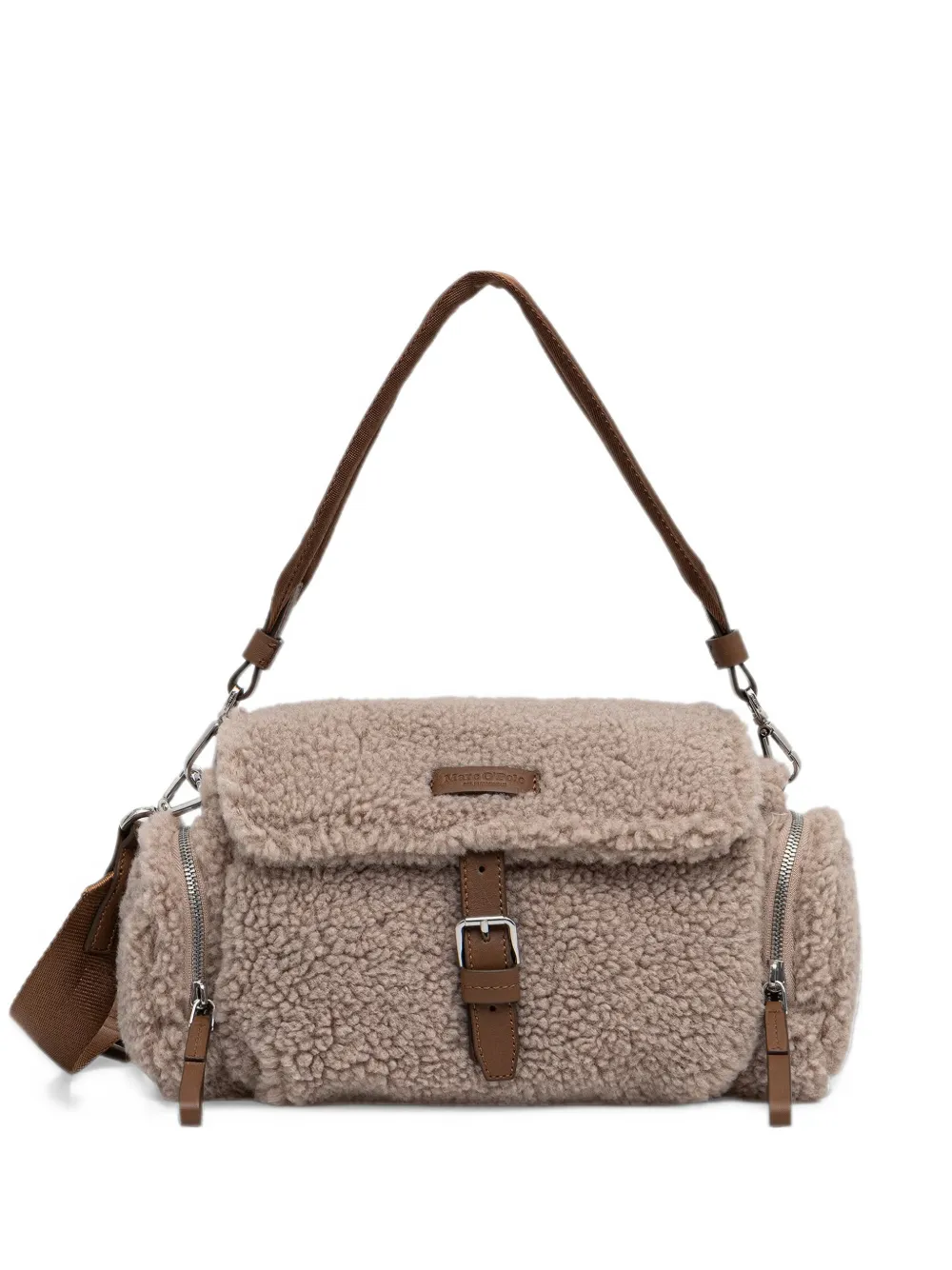 Marc O'Polo Carmen faux-shearling buckle-fastening shoulder bag - Toni neutri