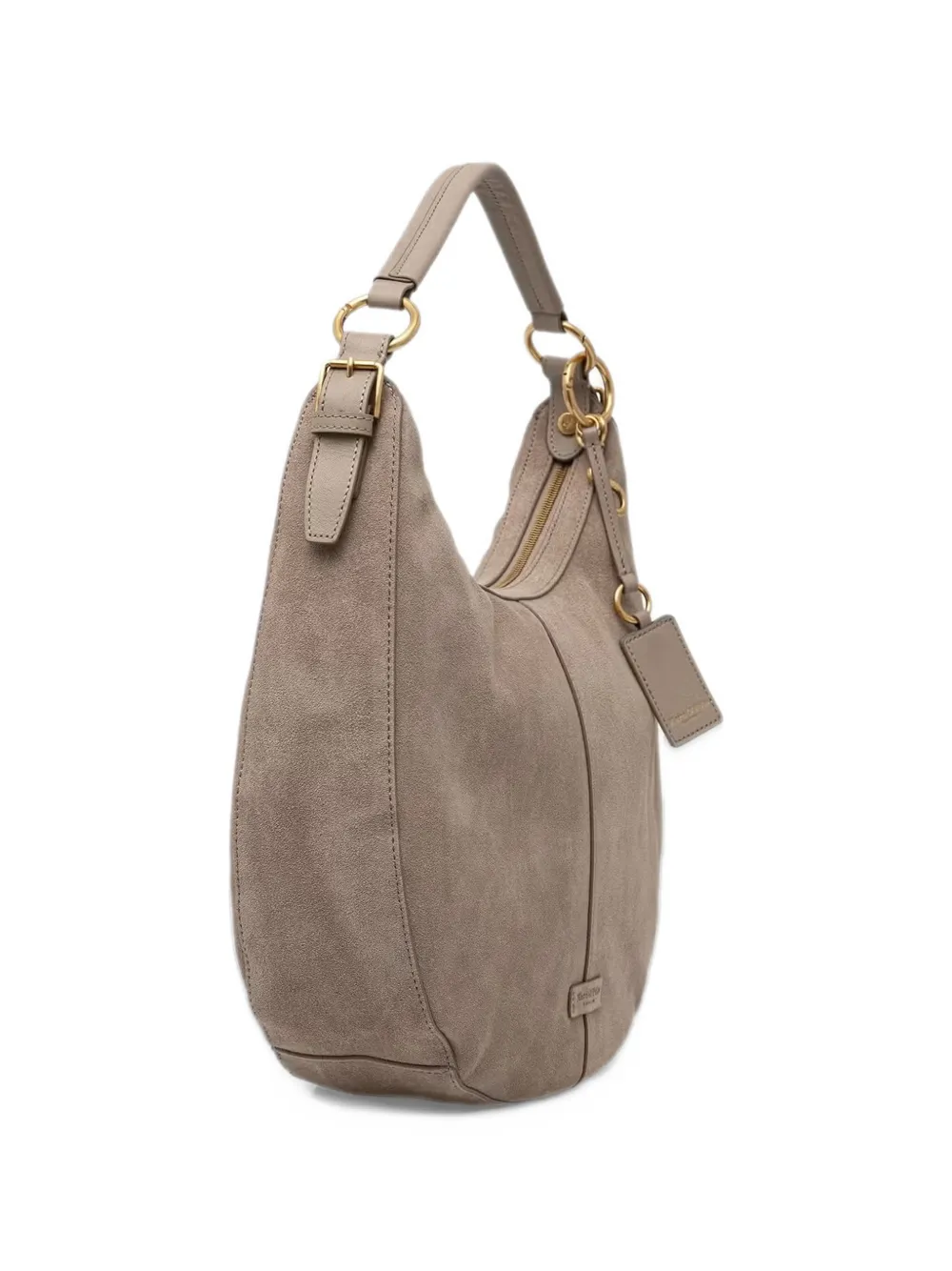 Marc O'Polo medium Philine suede shoulder bag Beige
