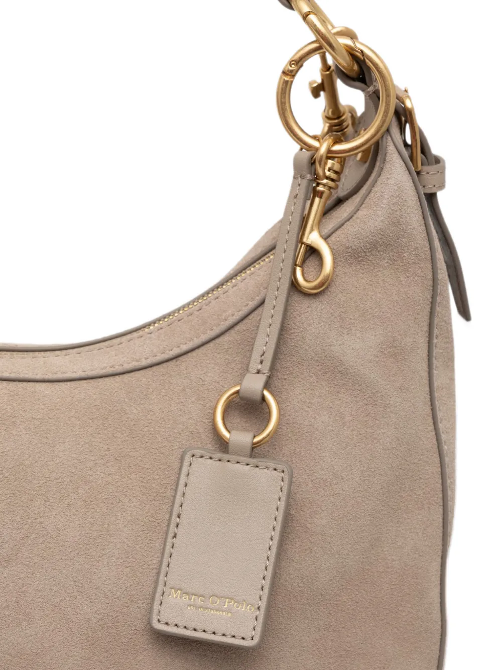 Marc O'Polo medium Philine suede shoulder bag Beige