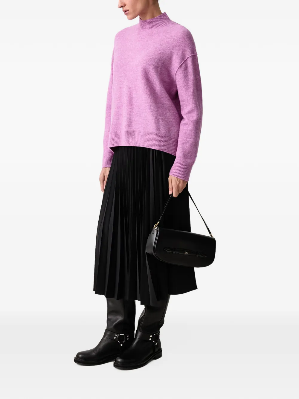 Marc O'Polo high-neck dropped-shoulder sweater Roze