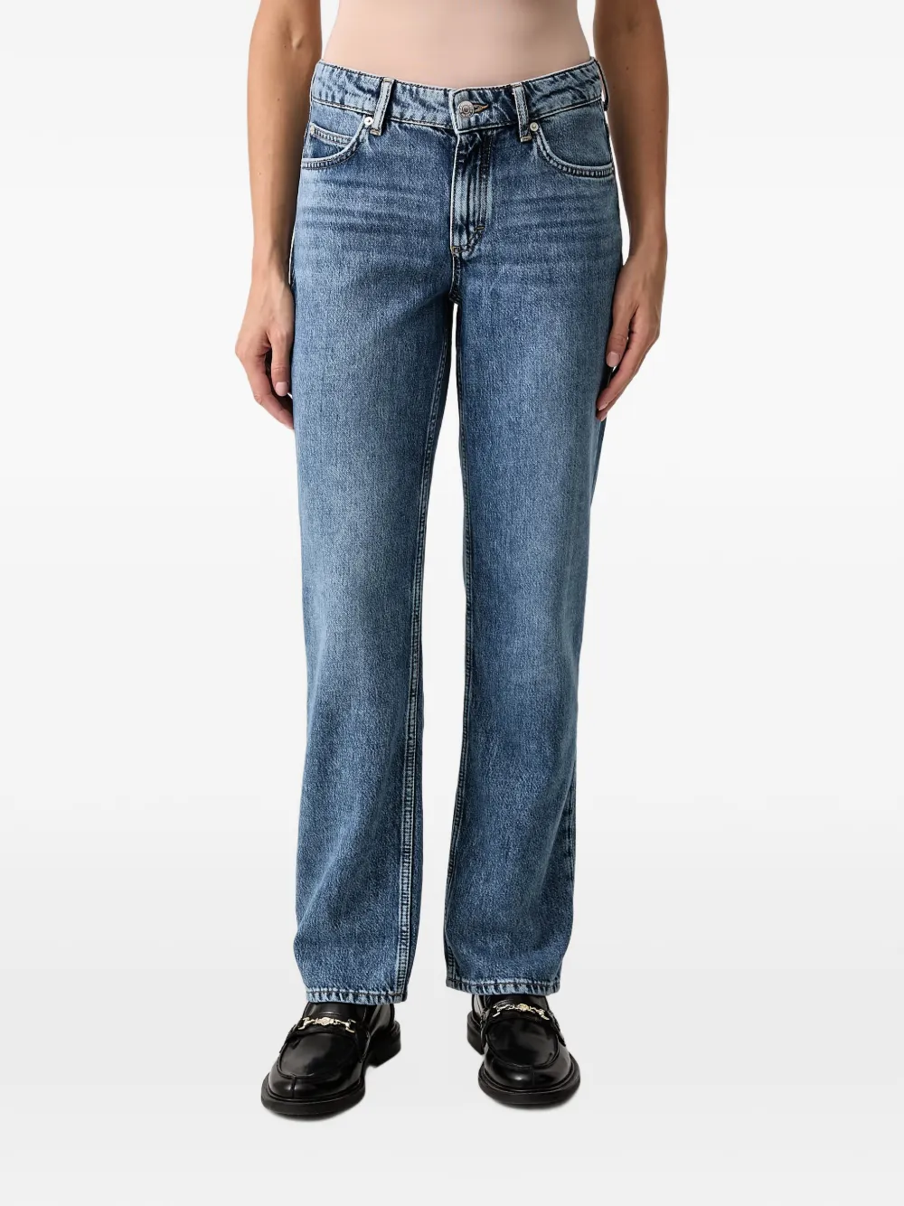 Marc O'Polo faded-effect straight-leg jeans - Blu