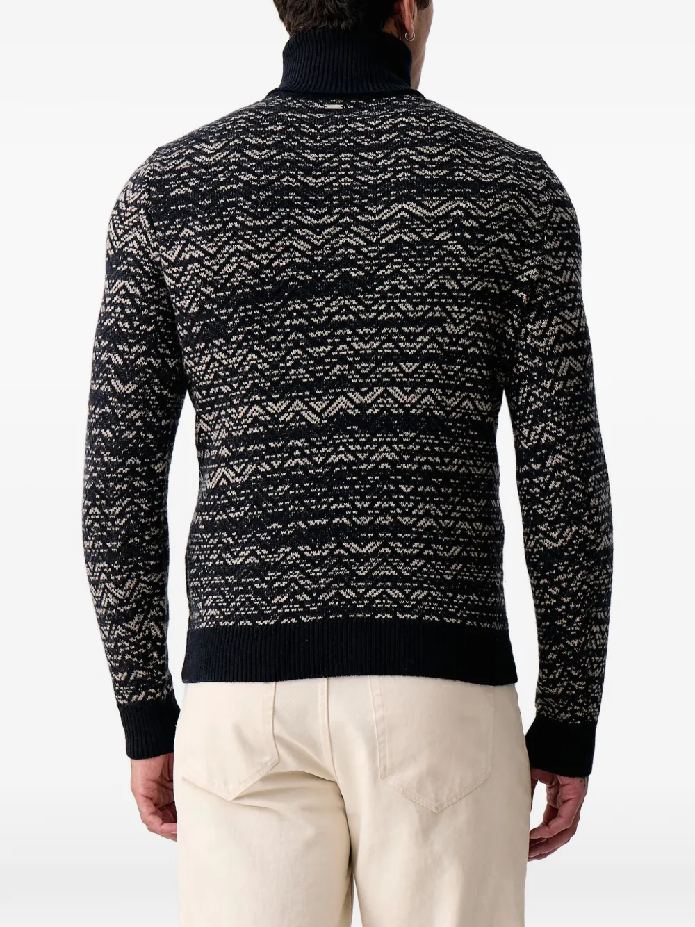 GUESS USA Noam geometric-pattern sweater Blauw