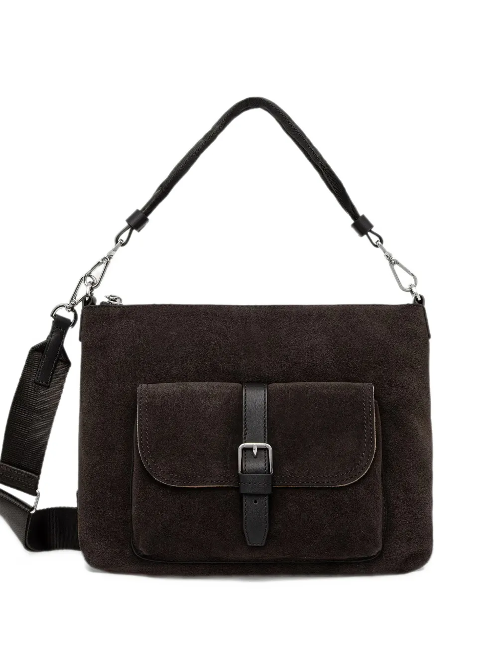 Marc O'Polo Caren buckle-detail suede shoulder bag - Marrone