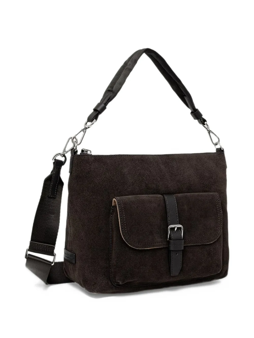 Marc O'Polo Caren buckle-detail suede shoulder bag Bruin