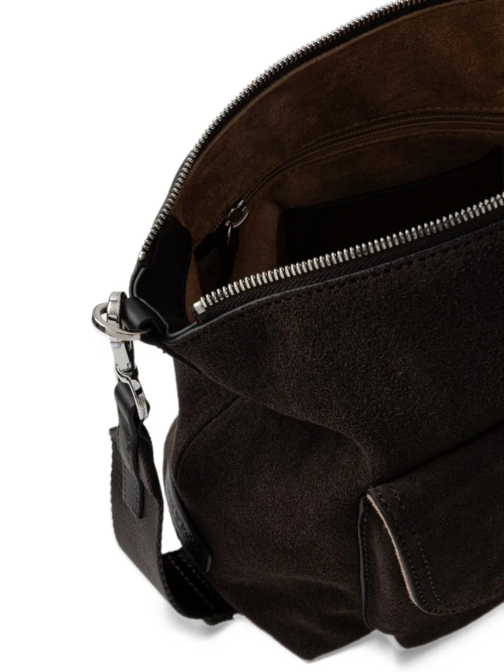 Marc O'Polo Caren buckle-detail suede shoulder bag Bruin