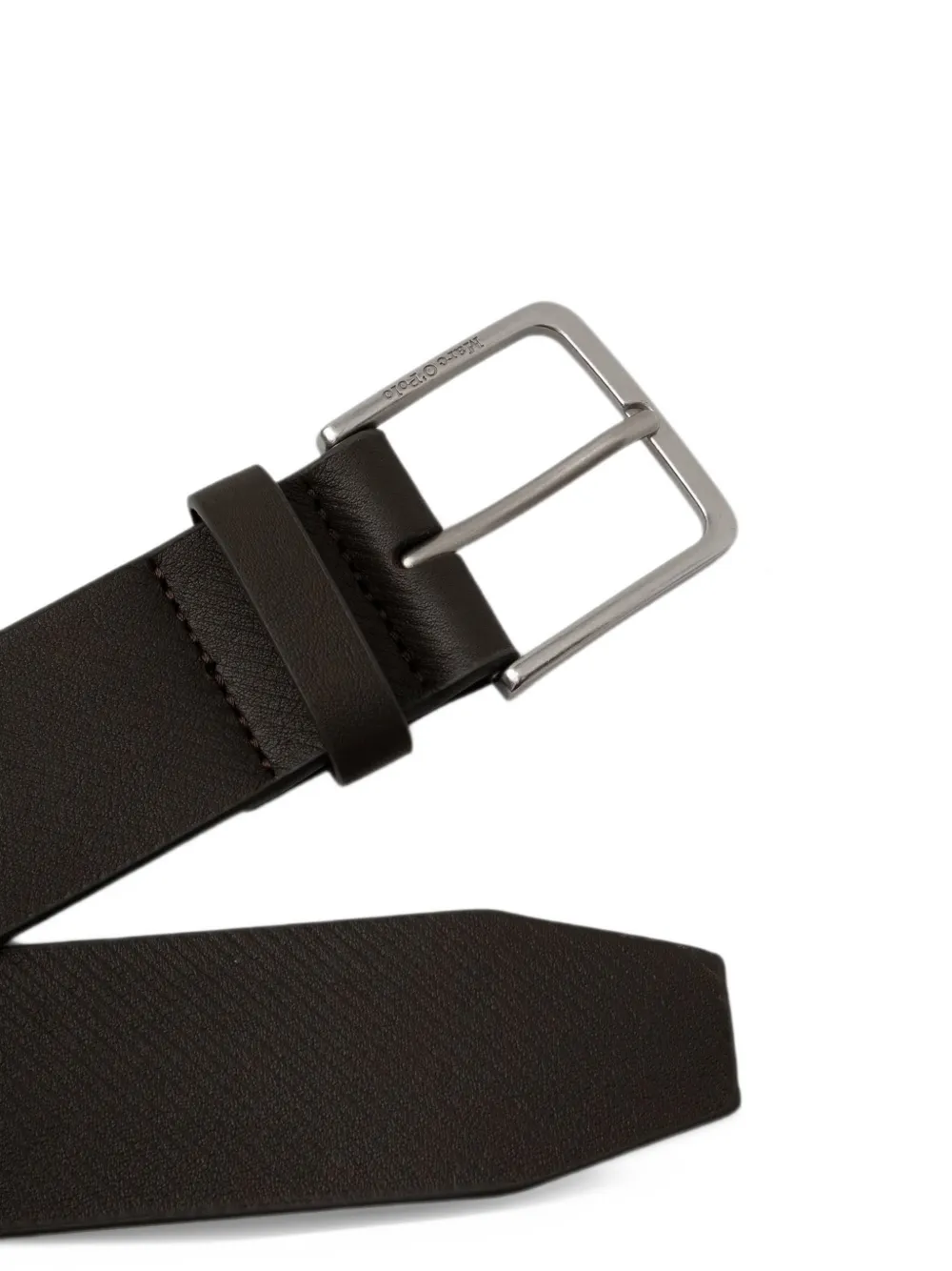 Marc O'Polo Luan textured leather belt Bruin