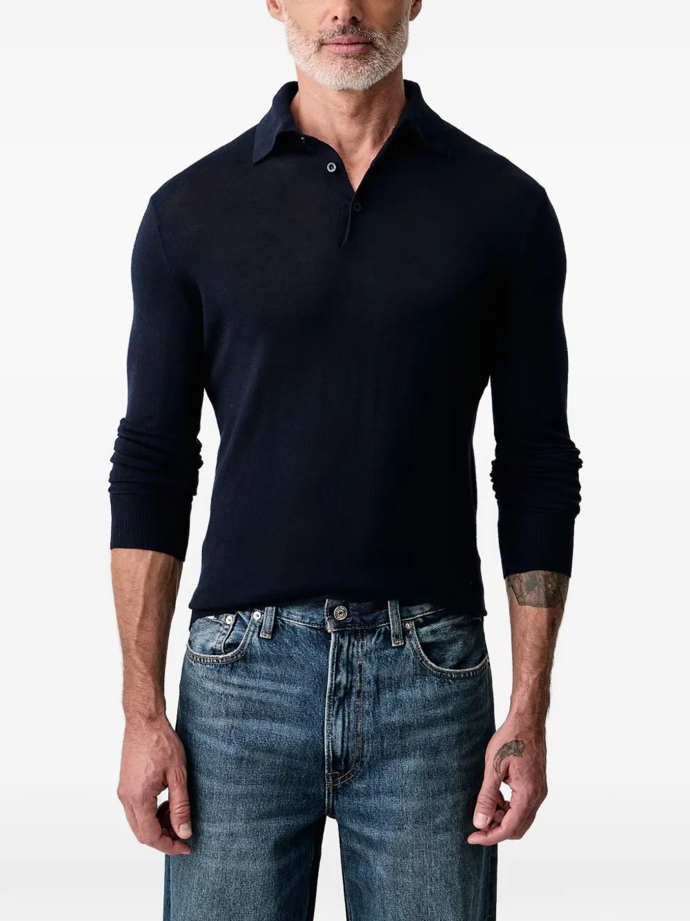 GUESS USA Tech Stretch polo sweater Blauw