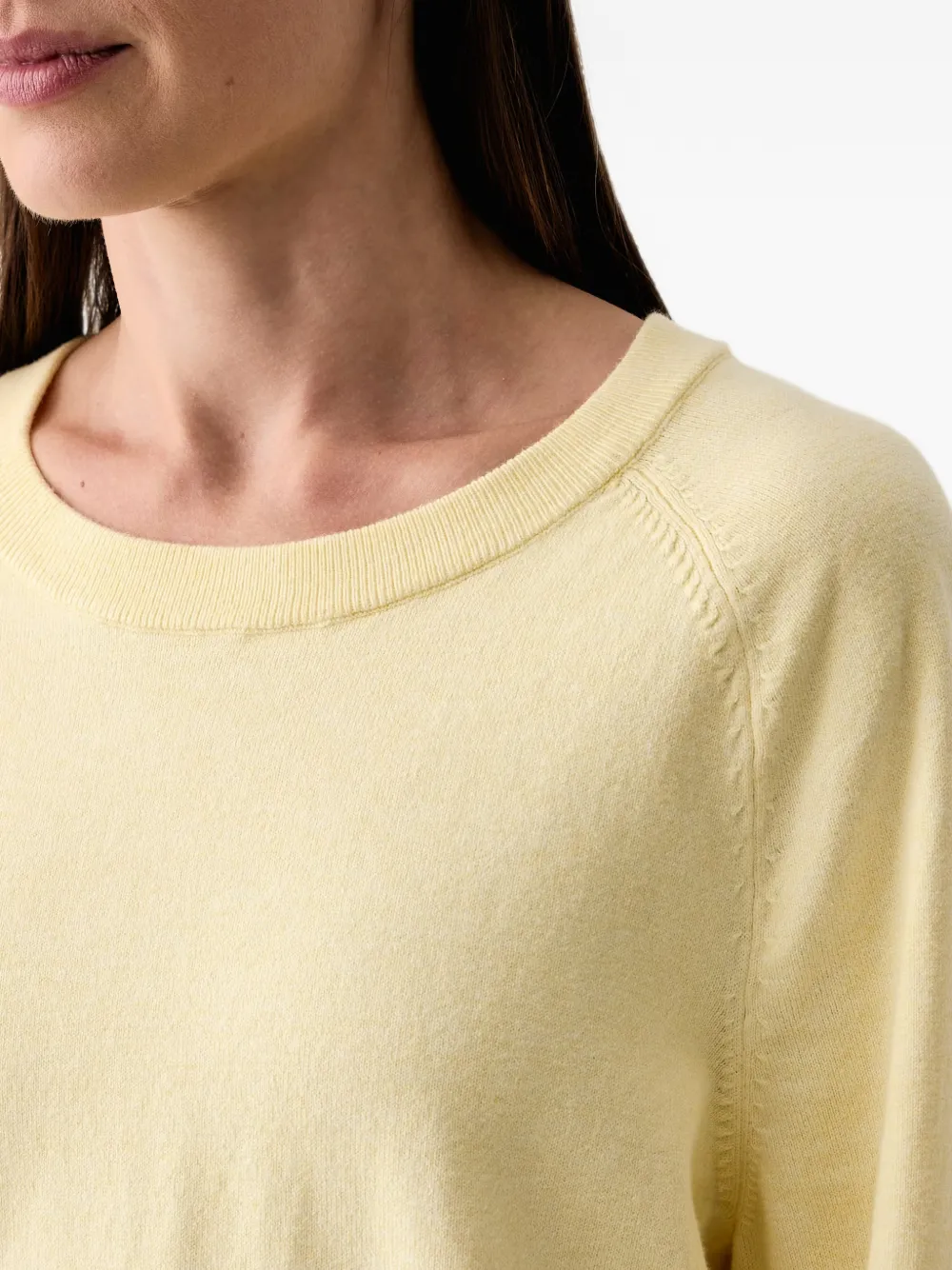 Marc O'Polo long-sleeve round-neck sweater Geel